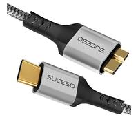 SUCESO Câble USB C vers Micro USB 3.0 Câble Disque Dur Cable Type C mâle vers Micro B mâle Compatible avec Disque Dur Externe WD My Passport Elements Toshiba Canvio Seagate Galaxy S5 Note 3-0.5M