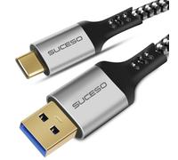SUCESO Câble USB Type C vers USB 3.1 Gen2 1M 10 Gbps USB A vers C Android Auto Câble USB vers USB-C Charge Rapide Compatible pour iPhone 16 15 Pro Max Galaxy S24 S23 S22 Huawei P30 Pixel 8 PS5 SSD etc
