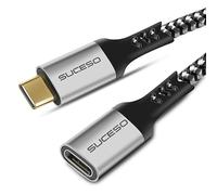 SUCESO Rallonge USB C 3.2 Gen 2 100W Câble Extension USB Type C 4K@60Hz 10Gbps Charge Rapide et Transfert Compatible avec MacBook Pro/Air iPad Pro 2021/2020 XPS 15/13 Samsung S23/S22/S21 Steam Deck-2M