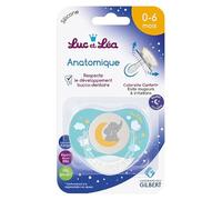 Sucette 0-6 Mois Symétrique "etoile" Spécial Nuit phosphorescent Éléphant Bleu