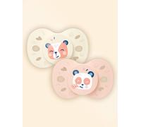 Sucette anatomique animaux - 18+ mois - lot de 2 rose + beige 18/36M(81/97)