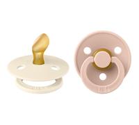 Sucette bébé - BIBS Colour - Anatomique - T1 - Caoutchouc naturel - Ivory Blush - Pack de 2