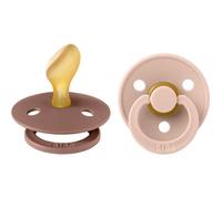 Sucette bébé - BIBS - Colour - Embout anatomique - Pack de 2 - Caoutchouc naturel - Taille 2 Blush Woodchuck