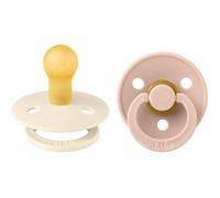 Sucette bébé - BIBS - Colour - Embout rond - Pack de 2 - Caoutchouc naturel - Taille 1 Ivory Blush