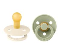 Sucette bébé - BIBS - Colour - Embout rond - Pack de 2 - Caoutchouc naturel - Taille 1 Ivory Sage