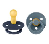 Sucette bébé - BIBS - Colour - Embout rond - Pack de 2 - Caoutchouc naturel - Taille 2 Deep Space Petrol