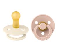 Sucette bébé - BIBS - Colour - Embout rond - Pack de 2 - Caoutchouc naturel - Taille 2 Ivory Blush