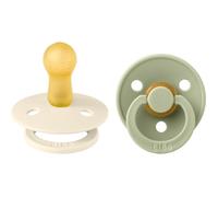 Sucette bébé - BIBS - Colour - Embout rond - Pack de 2 - Caoutchouc naturel - Taille 2 Ivory Sage