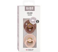 Sucette bébé - BIBS - Colour - Embout rond - Pack de 2 - Caoutchouc naturel - Taille 2 Woodchuck Blush