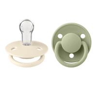 BIBS Tétine De Lux – Lot de 2 en silicone, forme cerise, sans BPA – Ivory/Sage, 0-36 mois