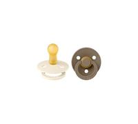 Sucette bébé BIBS Lot de 2 Taille 2 Caoutchouc naturel Garde ronde Ivoire