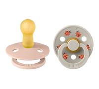 Sucette bébé - BIBS Studio Colour - Ronde - T2 - Caoutchouc naturel - Blush Mix - Pack de 2