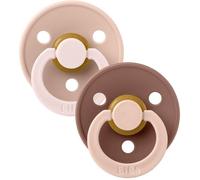 Sucette bébé - BIBS Studio Colour - Ronde - T2 - Caoutchouc naturel - Woodchuck Mix - Pack de 2
