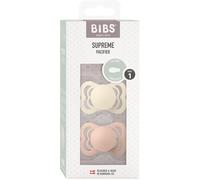 Sucette bébé - BIBS Supreme - Symétrique - T1 - Silicone - Ivory Blush - Pack de 2