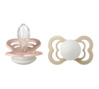 Sucette bébé - BIBS Supreme - Symétrique - T2 - Silicone - Blush Vanilla - Pack de 2