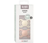 Sucette bébé - BIBS Supreme - Symétrique - T2 - Silicone - Ivory Blush - Pack de 2