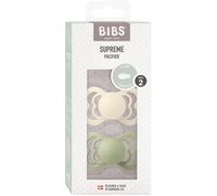 Sucette bébé - BIBS Supreme - Symétrique - T2 - Silicone - Ivory Sage - Pack de 2