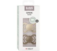 BIBS Supreme Silicone Size 2: 6+ months tétine Vanilla / Dark Oak 2 pcs