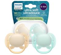 Sucette bébé - Philips Avent - Ultra Soft SCF091 40 - silicone orthodontique 0 6 mois - lot de 2