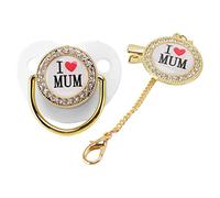 Sucette bébé pour 6 à 8 mois Bébé Intégré Silic Bling Bébé Sucette avec Clips Silic Sucette Bleu (Blanc)