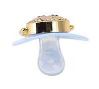 Sucette Bling pour bébé en Silicone Doux au Toucher, Antistatique, Design Monobloc, Protection Incurvée pour la Peau, 6 à 18 Mois Grands Trous pour un Flux D'air supplémentaire.