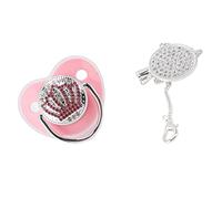 Sucette Bling, sucette en silicone ultra-douce sûre et portable avec clip de chaîne pour apaiser bébé de 6 à 18 mois