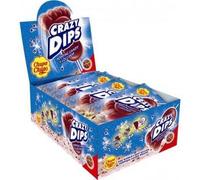 Sucette - CHUPA CHUPS - Crazy Dips Cola - goût cola - poudre acidulée craquante - 24 pièces (384 g)