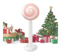 Sucette de Noël gonflable - Accessoire lumineux de 1,8 m de long, design auto-gonflant avec ventilateur intégré, décoration de Noël résistante aux intempéries, grands piquets inclus