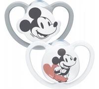 Sucette en silicone NUK Mickey 0-6 2KS gris