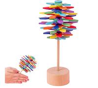 Sucette en Spirale en Bois,Sucette de séquence de Fibonacci,Jouet de Séquence de Baguette,Jouet Tournant de Rotation en Coloré,Cadeaux éducatifs de décompression,pour Adultes Garçons Filles (Style 1)