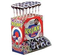 Sucette Kojak fourrée Bubble gum Cola. Sachet de 100 Pièces