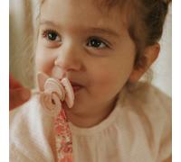 Sucette orthodontique en silicone Binky Bow Misty Pink (0 mois et +)