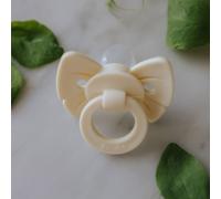 Sucette orthodontique en silicone Binky Bow Oat White (0 mois et +)