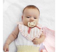 Sucette orthodontique en silicone Binky Bow Oat White (3 mois et +)
