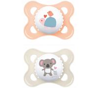 Sucette orthodontique en silicone MAM, Original Girl 2-6 m, crème/abricot, 2 pièces