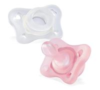 Sucette Physio Mini Soft "tout silicone" - x2 - rose et neutre - 0-2m