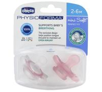 Sucette PhysioForma Mini Soft +2m Rose - Chicco - Lot de 2 - Physiologique - Silicone