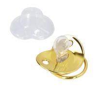 Sucette pour bébé avec clip chaîne - Design élégant de couronne dorée avec strass et lettre 'K