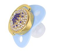 Sucette pour Bébé Conception Symétrique en Une Seule Pièce Forme De Mamelon Aide à Promouvoir un Développement Oral Sain Silicone Souple Ultra Légère et Brillante (Bleu)