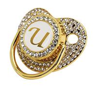 Sucette pour bébé, Sucette Incurvée Saine Bling Safe Soft pour nouveau-né (Lettre U)