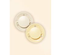 Sucette Ronde - 0-6 Mois - Lot De 2 Jaune + Beige Jaune