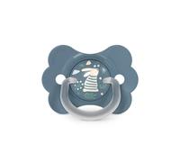 Suavinex, Sucette Bébé 6/18 Mois, Tétine Symétrique SX Pro en Silicone, Réversible, Plate et Flexible, Respecte le Développement Buccodentaire, avec Anneau, Évite les Irritations, Wonderland Bleu
