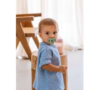 Suavinex, Sucette Tout Silicone, Bébé 0/6 Mois et Nouveau-né, Vert Soft | Tétine Symétrique SX Pro, Plate, Souple, Respecte Développement Buccodentaire, Souple, Sans Marques sur la Peau