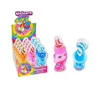 Sucette Unicorn Dipper torsadée bicolore avec poudre acidulée Funny Candy - 12 x 50 g
