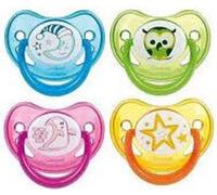 Sucette universelle en silicone et anneau de mastication Canpol, forme anatomique, rêves de nuit, pour les bébés de 0 à 6 mois, combinaison de couleurs bleue