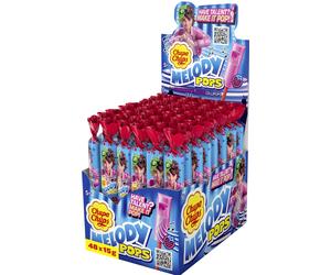 Sucettes à la fraise Chupa Chups Melody Pops, carton de 48 x 15 g