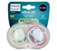 Sucettes-Avent Ultra Air 2 Sucettes Orthodontiques De 0 à 6 Mois (Couleur : Bleu)