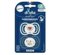 Sucettes-Dodie Extra 2 Sucettes Anatomiques 18 Mois et + (Modèle : Pastèque/Cool Kid)
