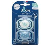 Sucettes-Dodie Extra 2 Sucettes Anatomiques Symmetrical + 6 MOIS (Couleur : Feuille/Cœurs)