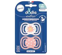 Sucettes-Dodie Extra 2 Sucettes Anatomiques Symmetrical + 6 MOIS (Couleur : Fleur/Coeurs)